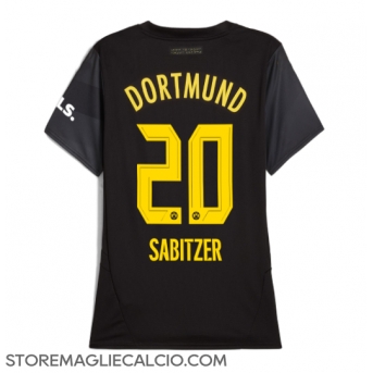 Borussia Dortmund Marcel Sabitzer #20 Maglia Gara Trasferta Repliche 2024-25 Donna Maniche Corte